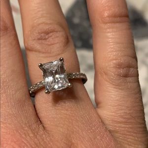 Diamonique Emerald Cut Ring